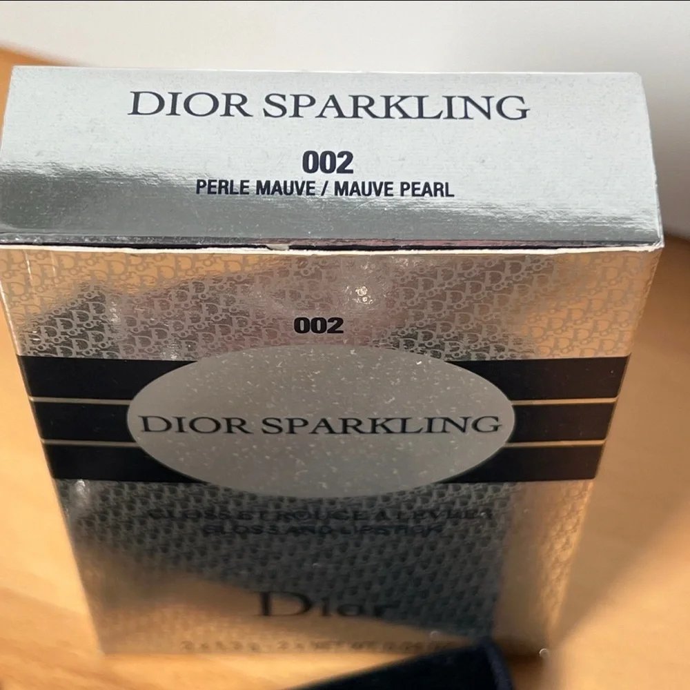 Dior Silver Sparkling Dog Tag Lip Duo Palette Keychain Vintage - Mauve Pearl